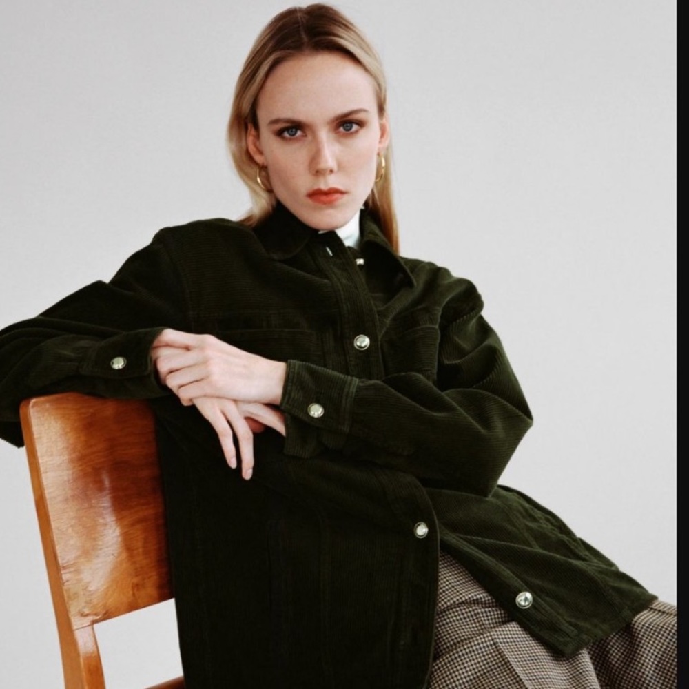 Green collared corduroy Zara jacket